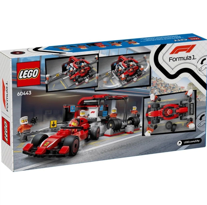 LEGO 60443 F1 維修站、維修人員和 Ferrari 汽車 F1® Pit Stop & Pit Crew with Ferrari Car